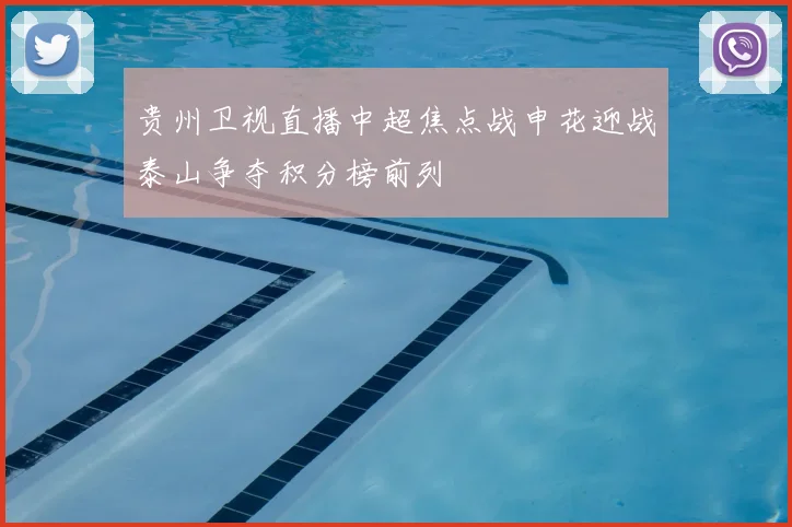 贵州卫视直播中超焦点战申花迎战泰山争夺积分榜前列